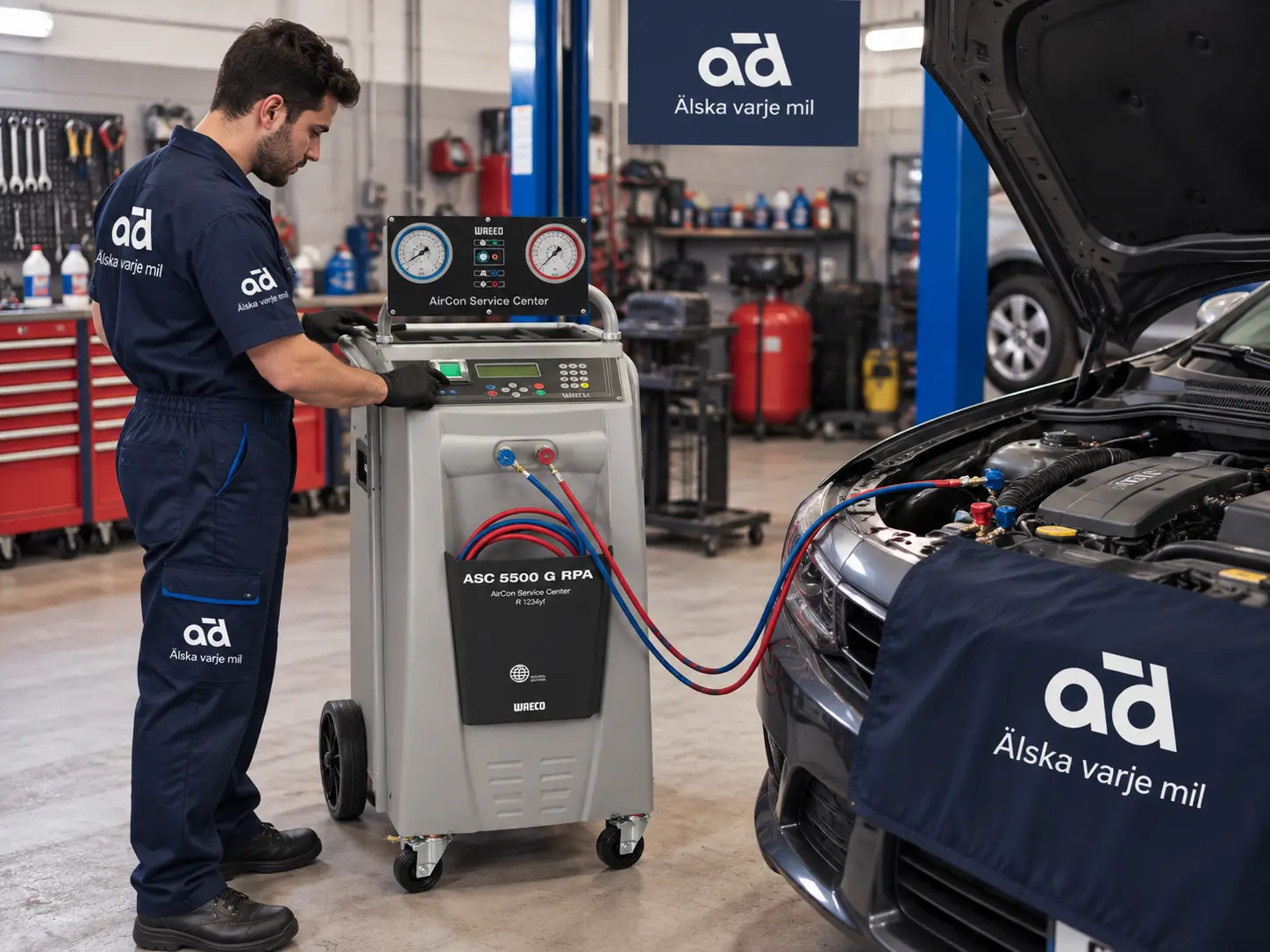 AC-service på bil hos Automagnet i Västra Frölunda