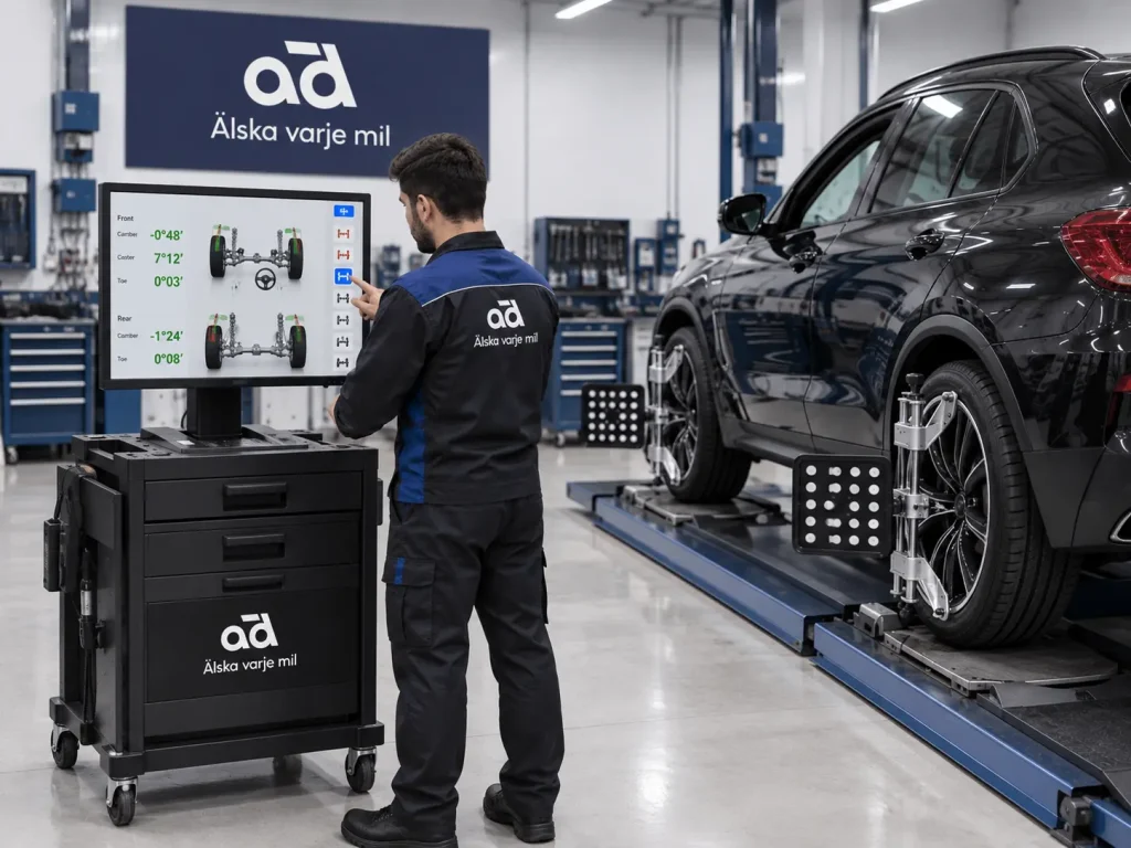 Bilmekaniker utför bildiagnostik hos Automagnet